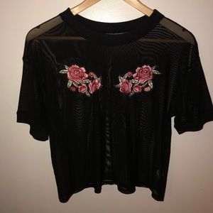 Black mesh t-shirt